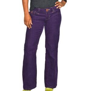 Vintage Gadzooks Corduroy Pant Purple Low Rise Flare 90s Y2K Cords Cotton Size 6